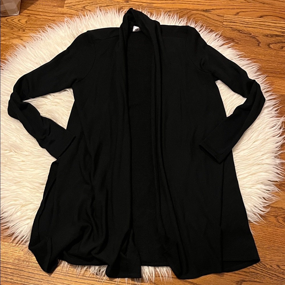 Peloton Black Embroidered Draped Cardigan Sweater Size Medium